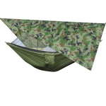 All-in-one hammock with mosquito net and rain fly