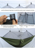 All-in-one hammock with mosquito net and rain fly